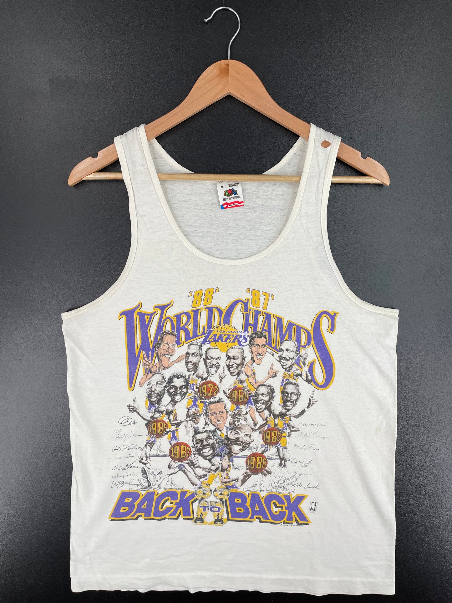1988 LOS ANGELES LAKERS Made in USA Size L Vintage NBA Tank Top / A2526