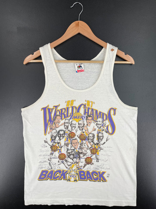 1988 LOS ANGELES LAKERS Made in USA Size L Vintage NBA Tank Top / A2526