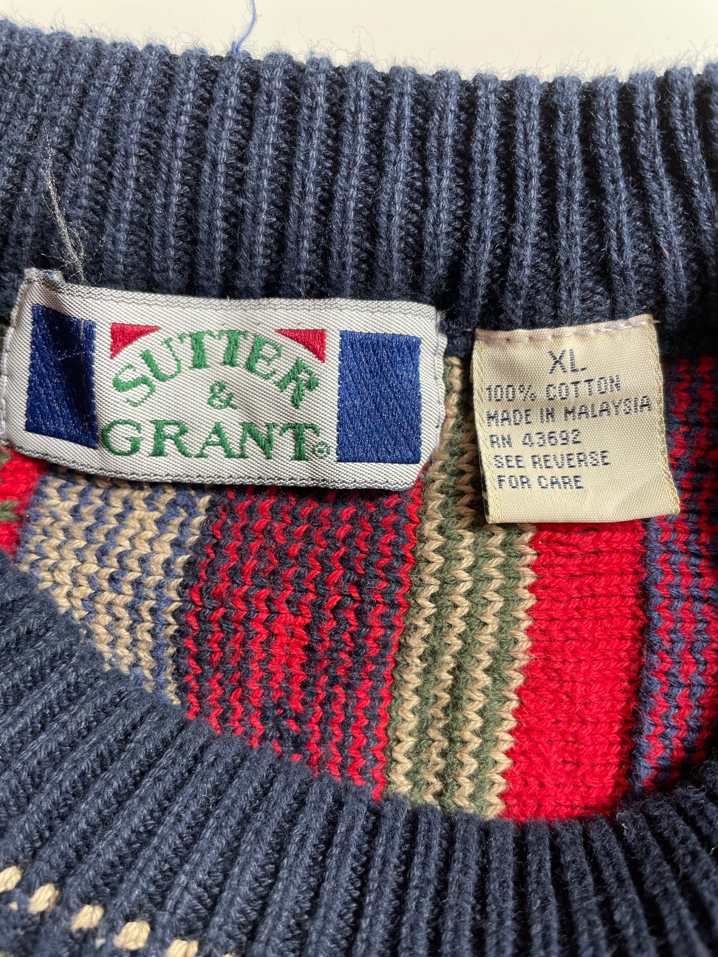 Vintage 3D COOGI- Style Size XL Knit Sweater / K1741