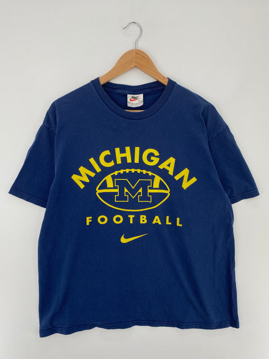 90’s NIKE x MICHIGAN FOOTBALL Made in USA Size L Vintage T-Shirt / A9839