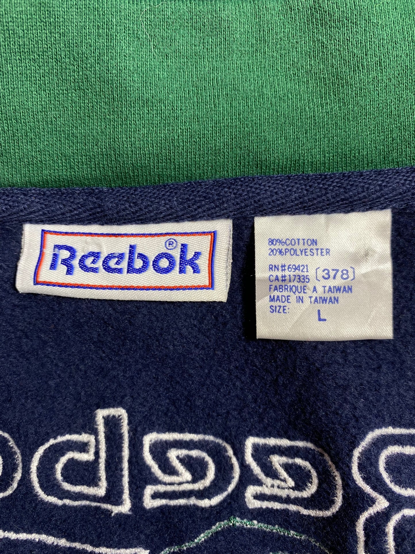 90's REEBOK Size L Vintage Half zip-up Sweat-shirt/ K5815