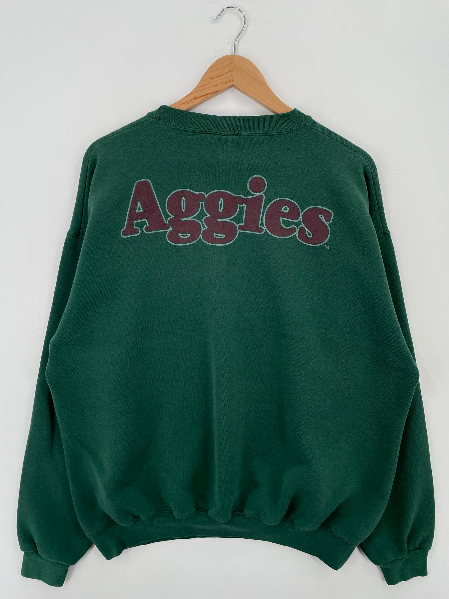 90's TEXAS A&M Made in USA Size XL Vintage College Sweat-Shirt / A7125