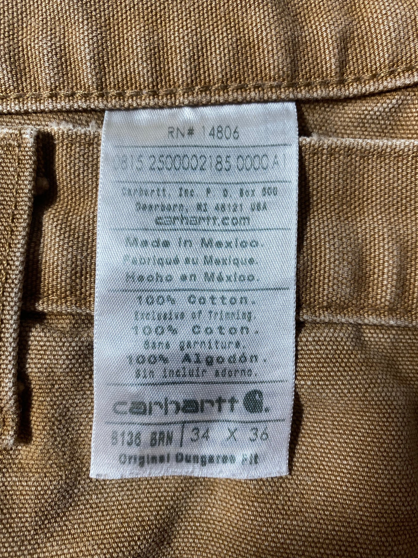 Vintage CARHARTT Size W34xL34 Double Knee Duck Pants / K9456