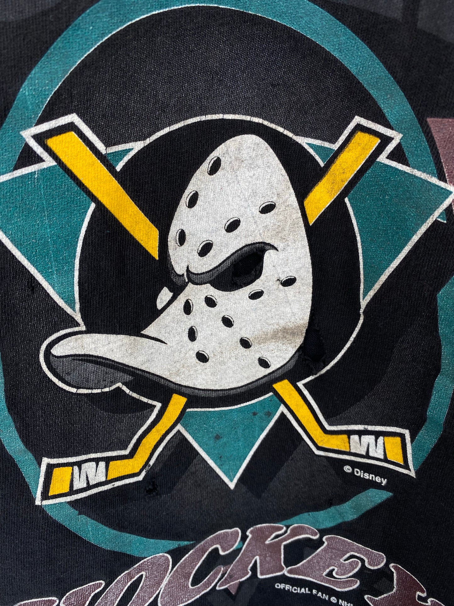 1993 MICHTY DUCKS Size L Vintage NFL T-Shirt / K7529