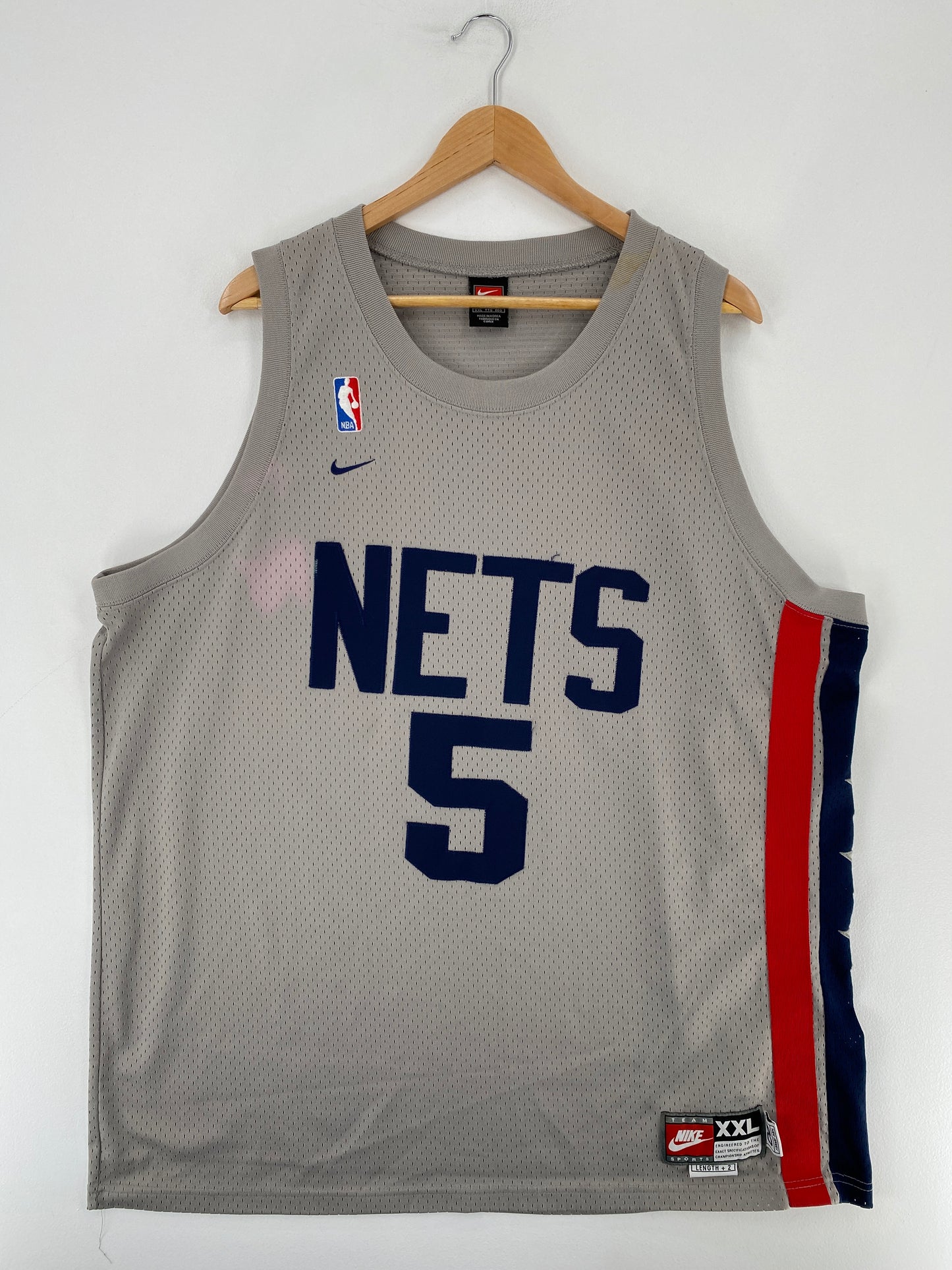 .00' NIKE x BROOKLYN NETS Size XXL NBA Vintage Nylon Jersey / E5343J