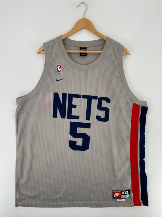 .00' NIKE x BROOKLYN NETS Size XXL NBA Vintage Nylon Jersey / E5343J