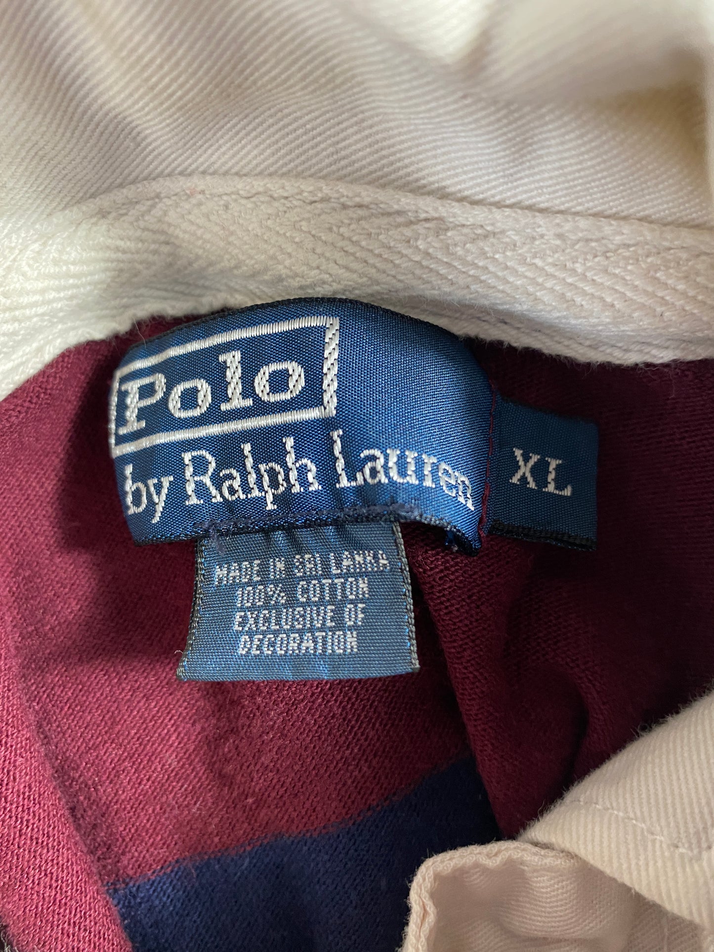 90’s POLO RALPH LAUREN Size XL Vintage Hoodie Rugby-Shirt / A6199