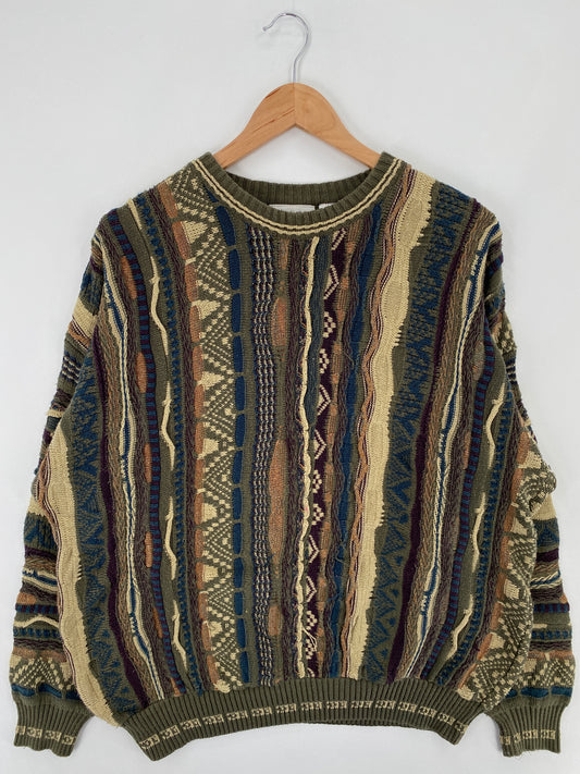 Vintage 3D COOGI-Style Size XL Knit Sweater / E246