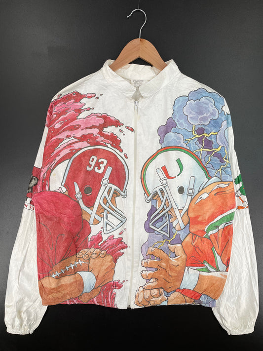1993 SUGAR BOWL ALABAMA CRIMSON TIDE x MIAMI GURRICABES Size No Tag (Approx.M-L) College Paper Nylon Jacket / A2538