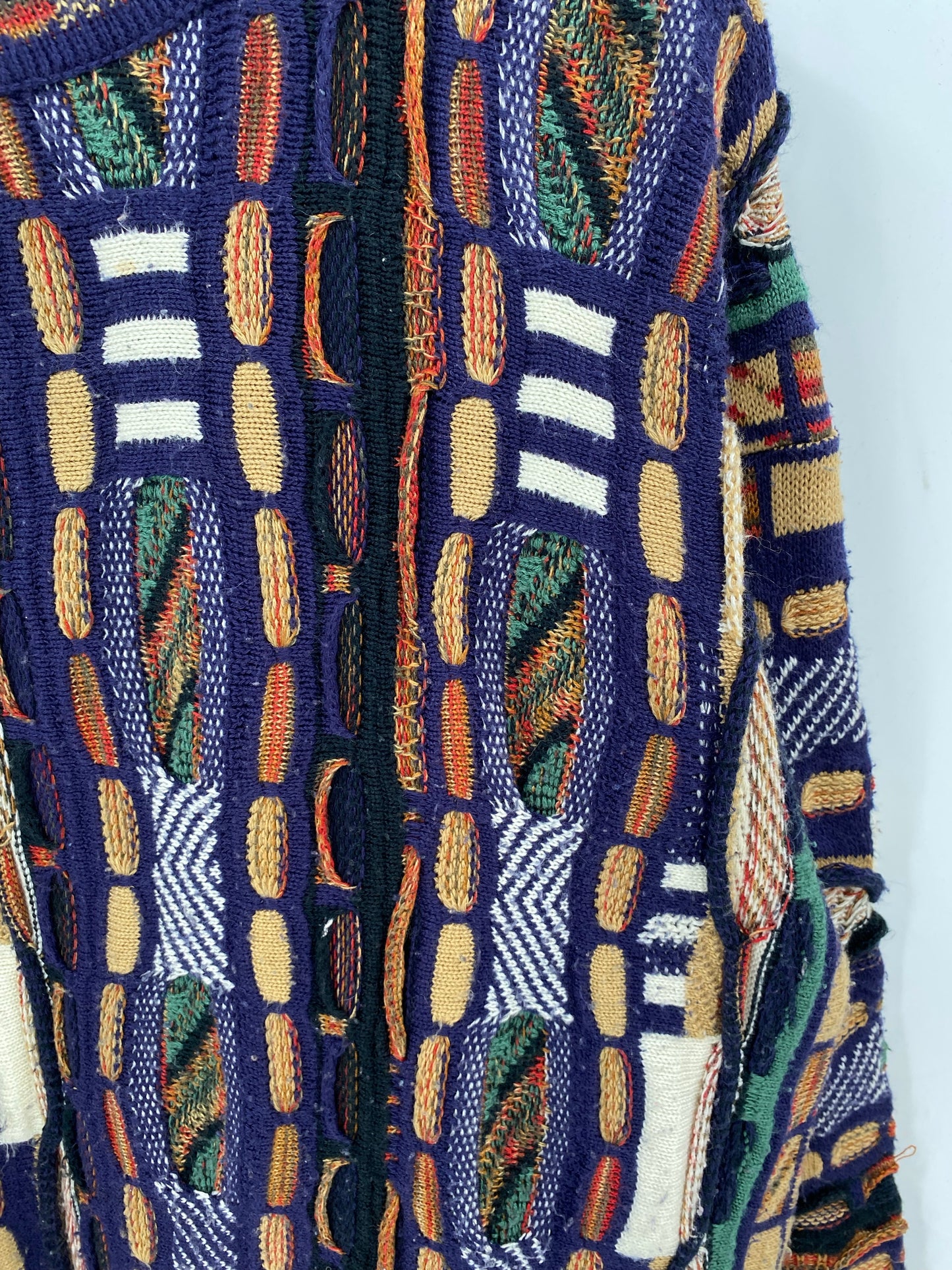 Vintage 3D COOGI- Style Made in USA Size XL Knit Sweater / K7805