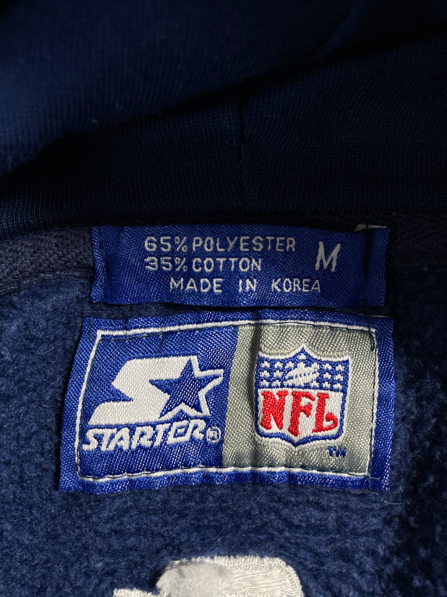 90’s STARTER x DALLAS COWBOYS Size M NFL Double Hoodie Sweat-Shirt / A9765