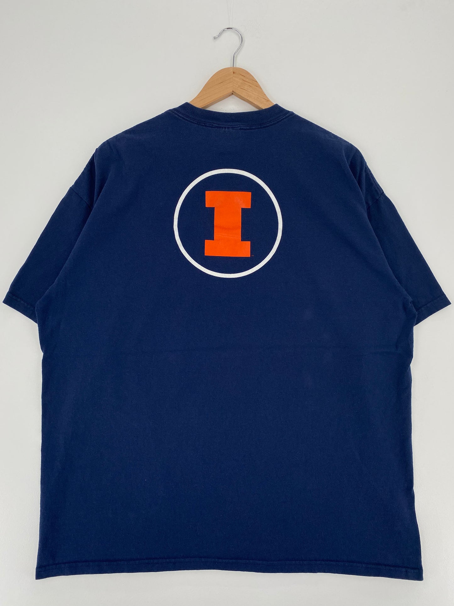 00' NIKE ILLINOIS FIGHTING ILLINI Size XL Vintage College T-Shirts / A1690