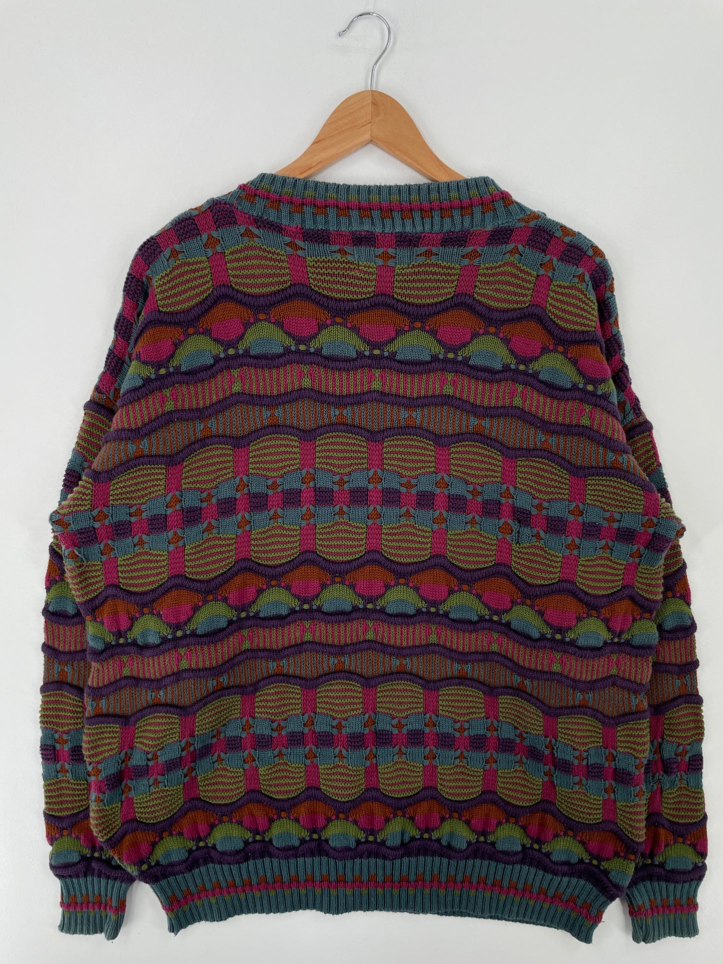 Vintage 3D COOGI- Style Made in USA Size XL Knit Sweater / A9406