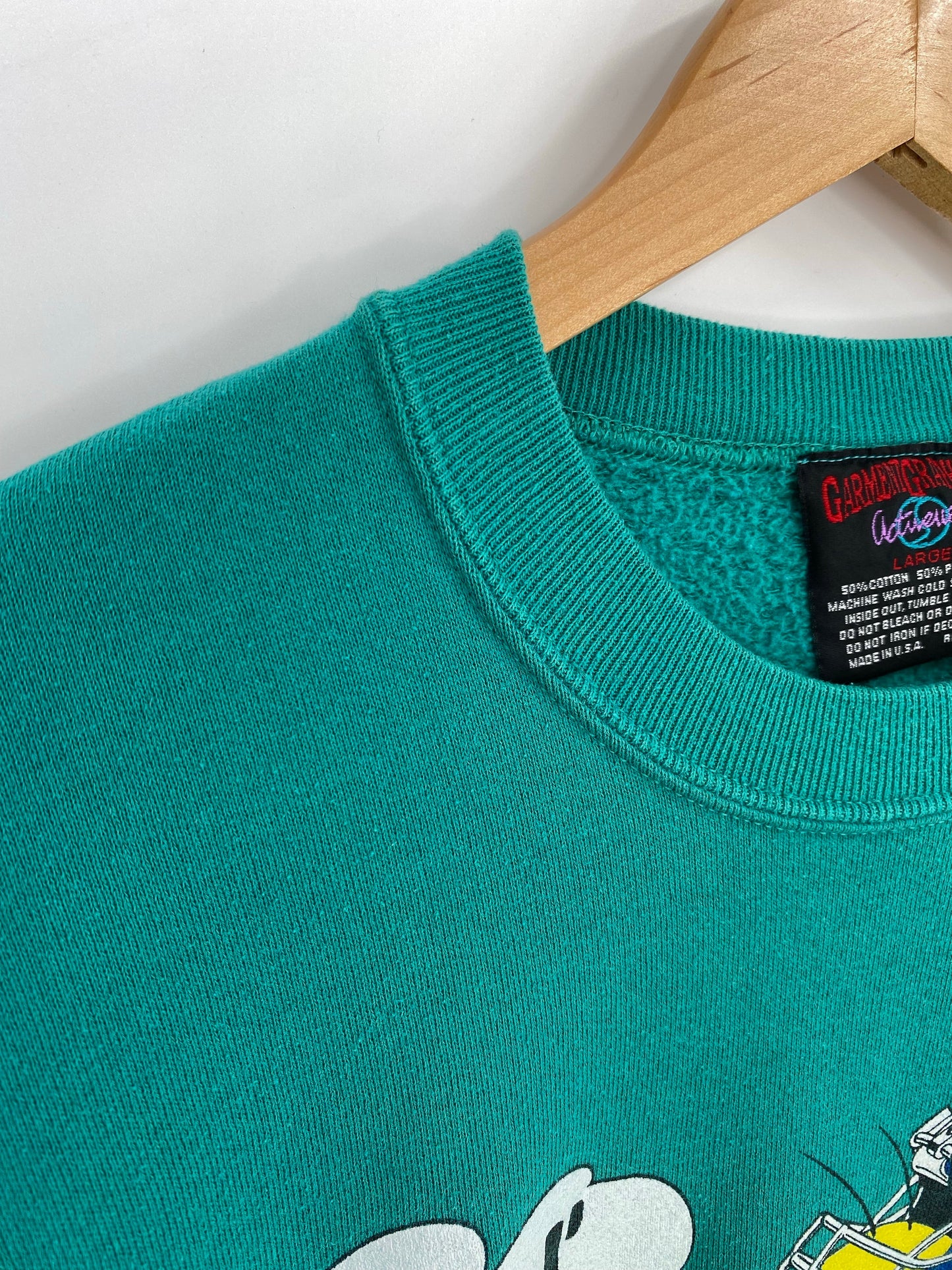 1993 LOONEY TUNES TWEETY X NEW YORK GIANTS Made in USA Size L Vintage NFL Sweat-shirt / E2099S