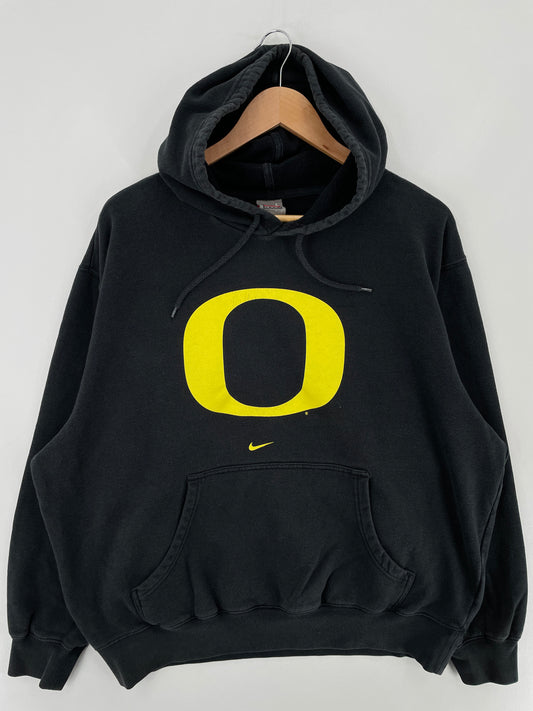 00' NIKE x OREGON Size L Vintage College Hoodie Sweat-shirt / E3535S