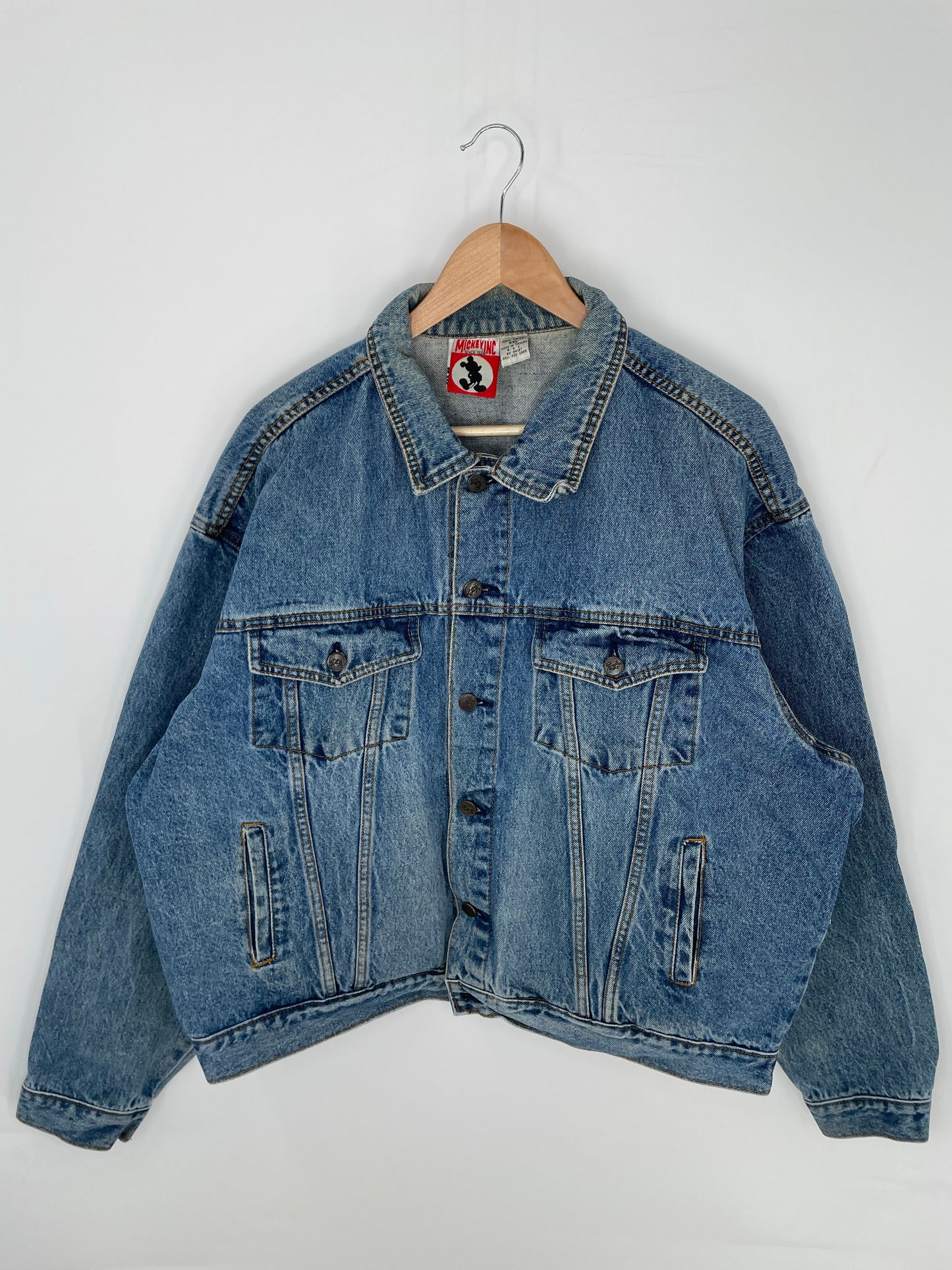 90’s DISNEY MICKEY Size XXL Vintage Denim Jacket / K8103