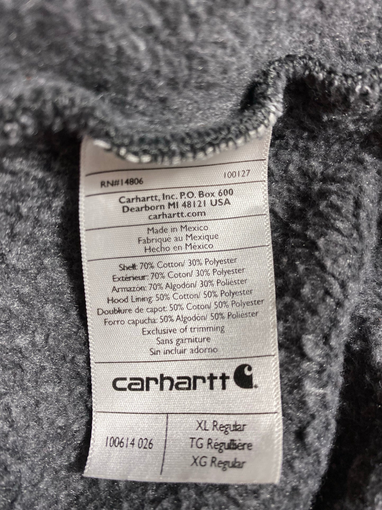 Vintage CARHARTT Size XL Zip Up Hoodie Sweat-Shirt / G5941S