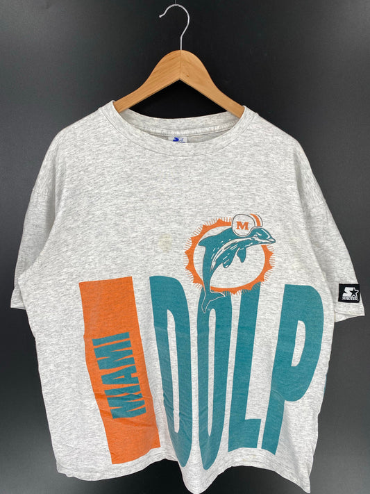 90’s STARTER x MIAMI DOLPHINS Size XL Vintage NFL T-Shirt / A8976