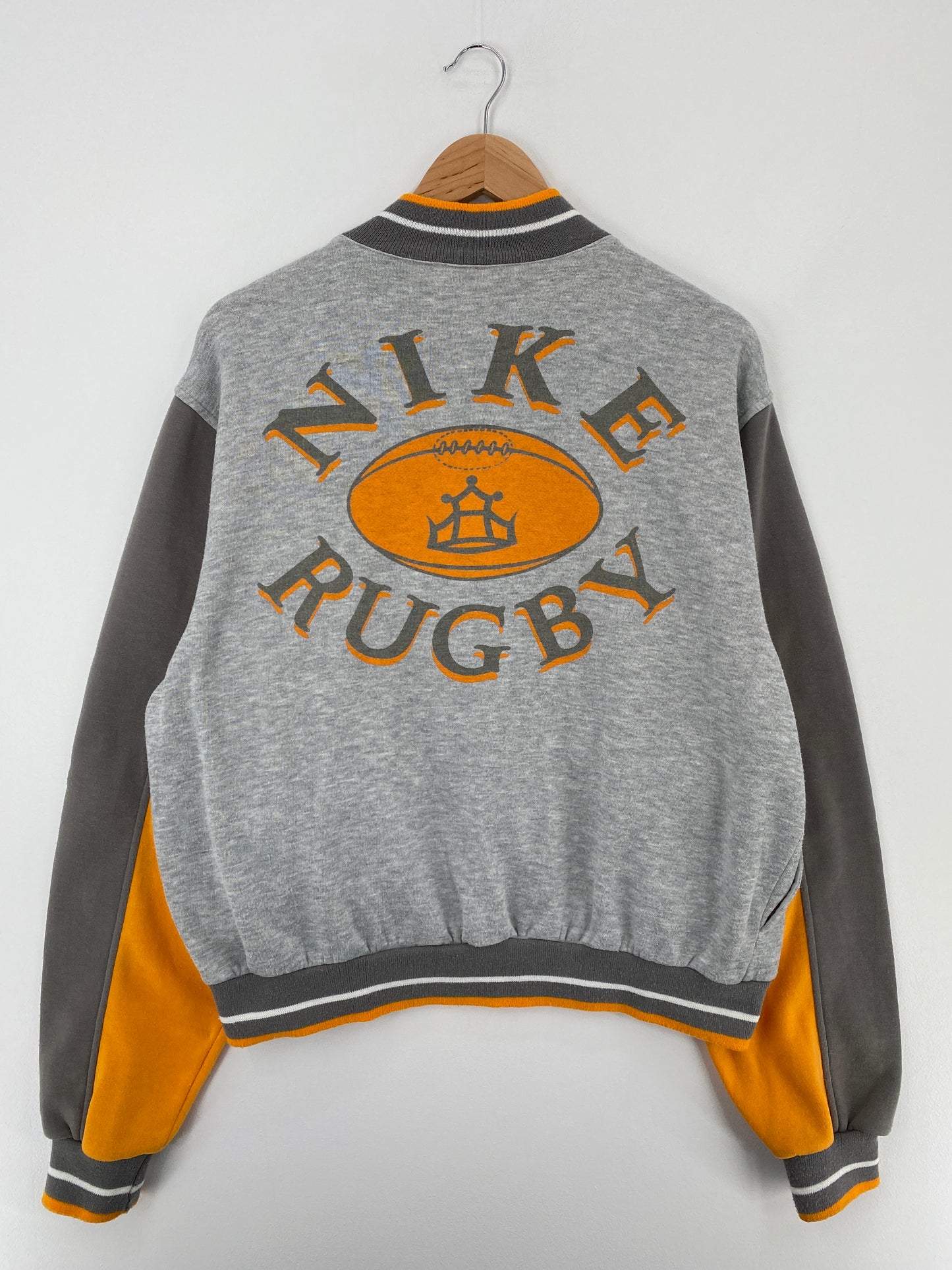 90’s NIKE RUGBY Silver Tag Size L Vintage Zip up Sweat-shirt / A9893