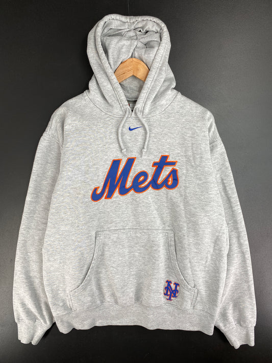 00' NIKE x NEW YORK METS Size L Vintage MLB Hoodie Sweat-Shirt / E1388S