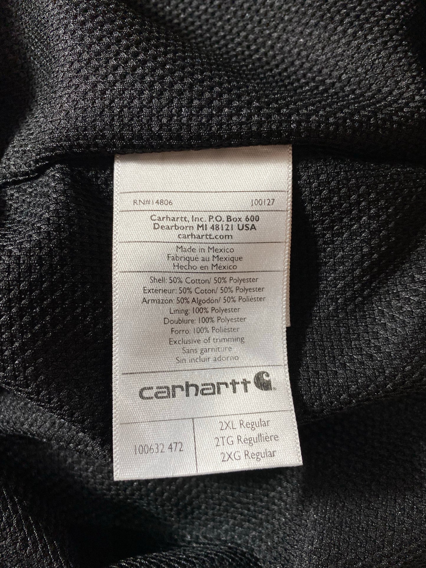 Vintage CARHARTT Size XXL Zip Up Hoodie Sweat-shirt Jacket / K7880