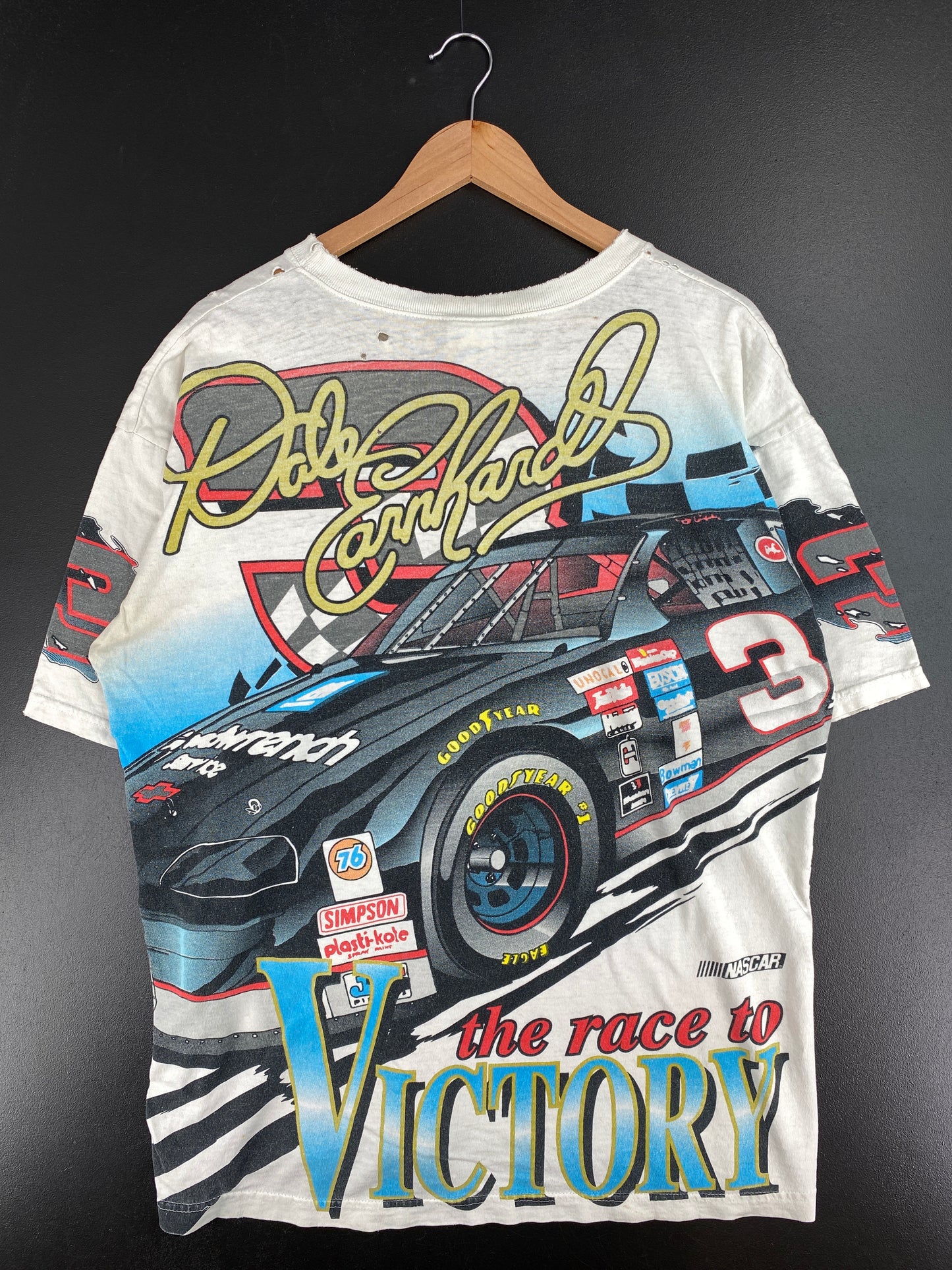 90’s DALE EARNHARDT Made in USA Size XL Racing T-Shirt / A3758