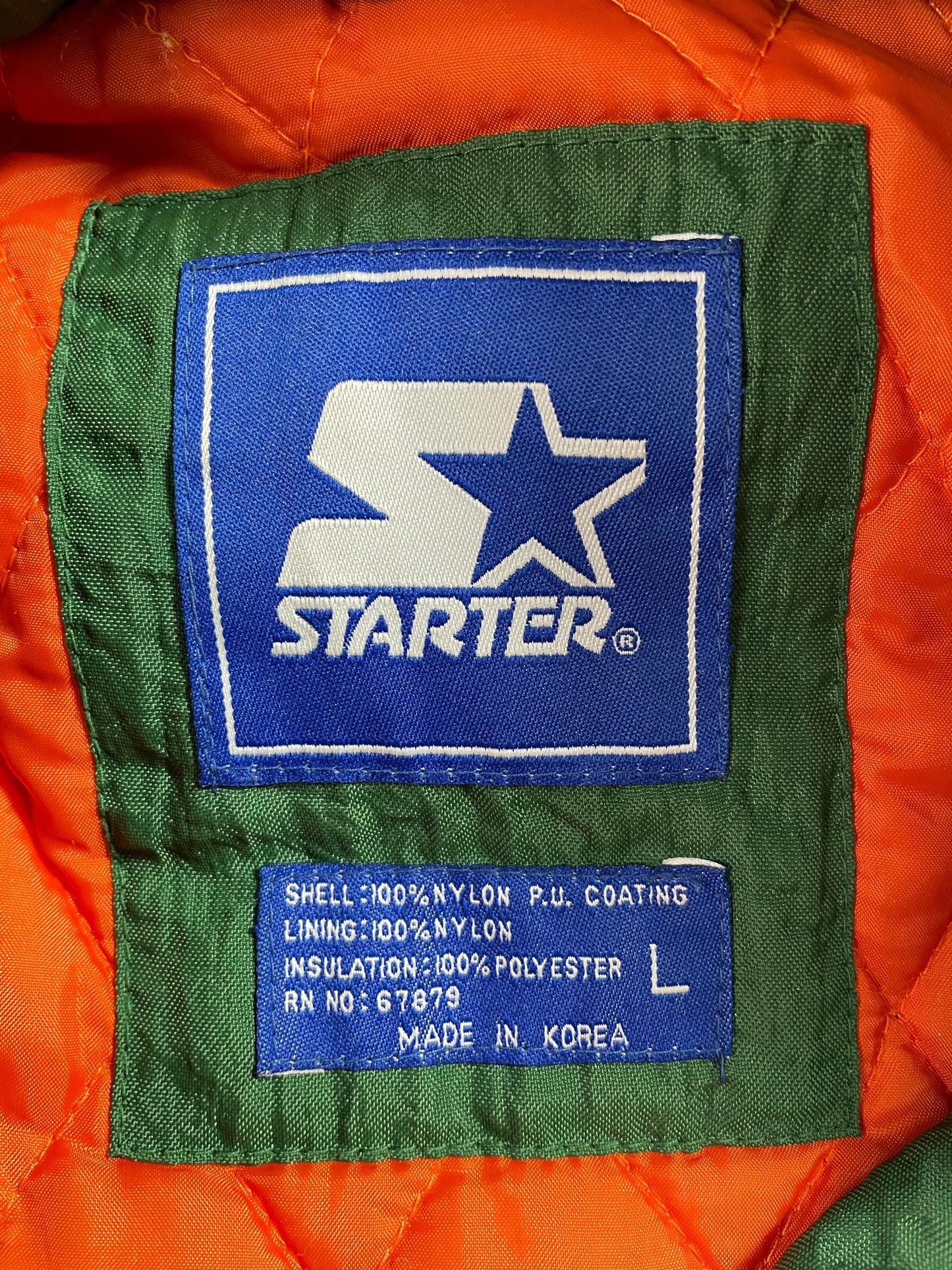 90’s STARTER x MIAMI HURRICANES Size L College Padded Nylon Jacket / E2526J