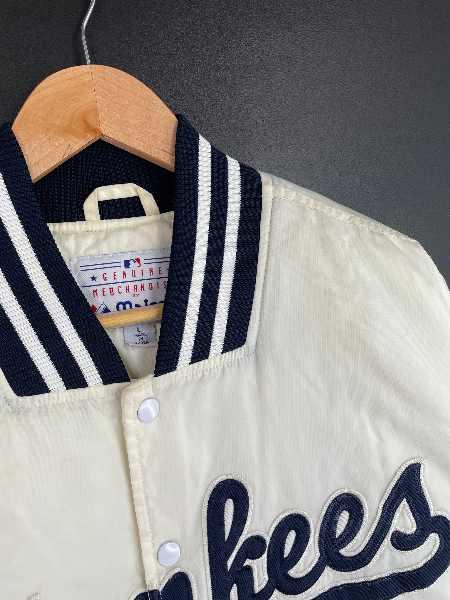 90’s NEW YORK YANKEES Size L Vintage MLB Padded Nylon Jacket / E5051J