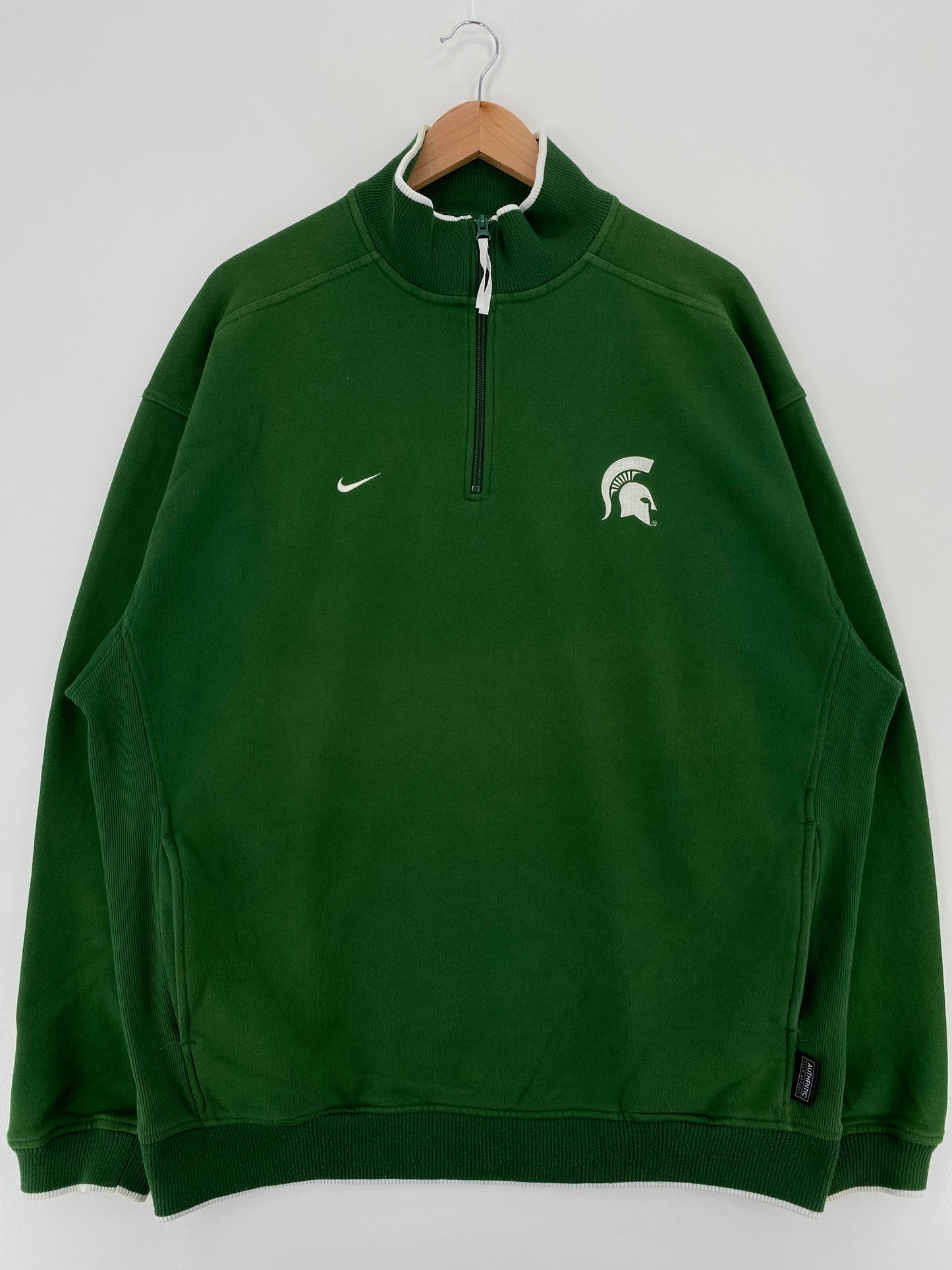 00' NIKE MICHIGAN STATE Size XL Vintage College Half-Zip Sweat-shirt / A1949