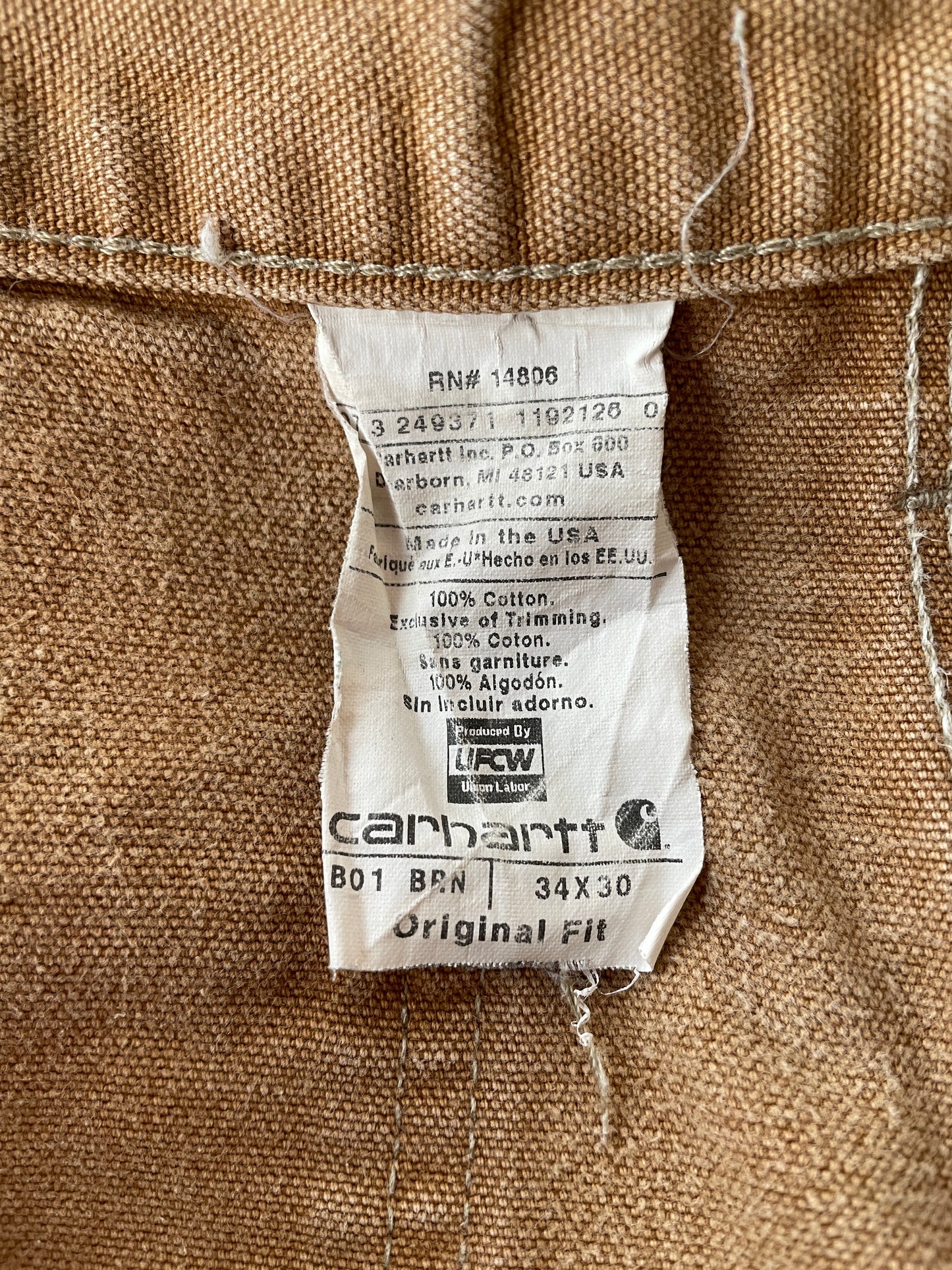 .Vintage CARHARTT Double Knee Made in USA Size W32xL28 Duck Pant / A8900