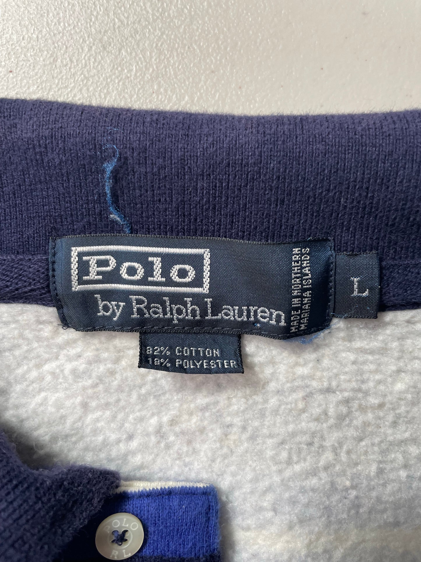 90’s POLO RALPH LAUREN Size L Vintage Button Down Sweat-shirt / K8368