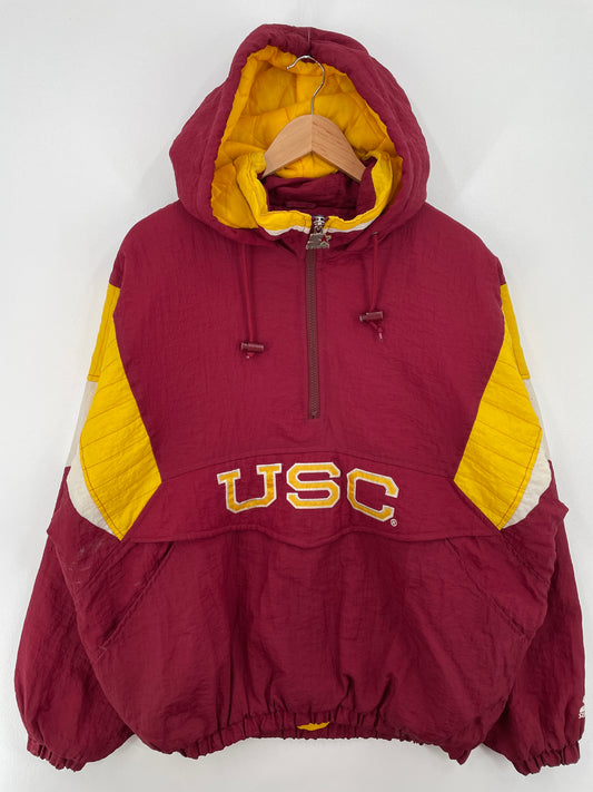 90’s STARTER x USC UNIVERSITY OF CALIFORNIA Size L College Padded Nylon Jacket / A8280
