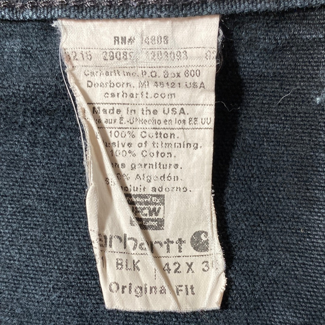 Vintage CARHARTT Made in USA Size W40xL29.5 Double Knee Duck Pants / A5137