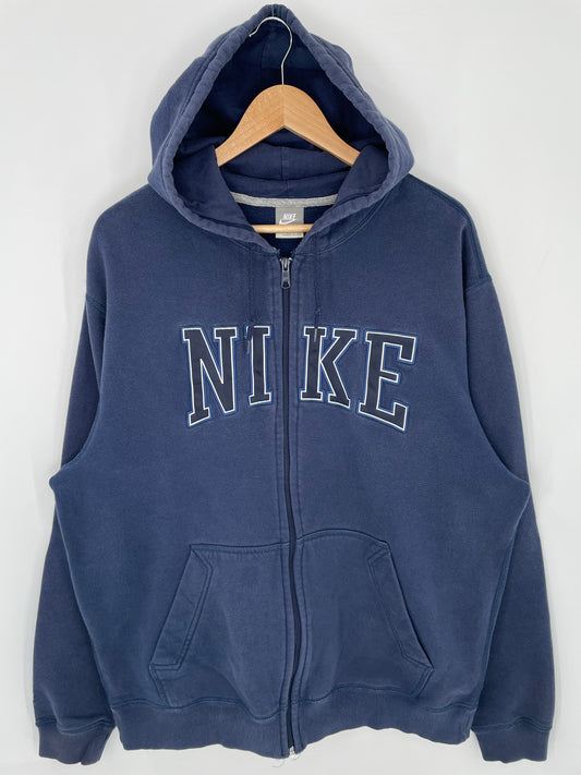 00’ NIKE Size XL Vintage Hoodie Zip-up Sweat-shirt / K8582