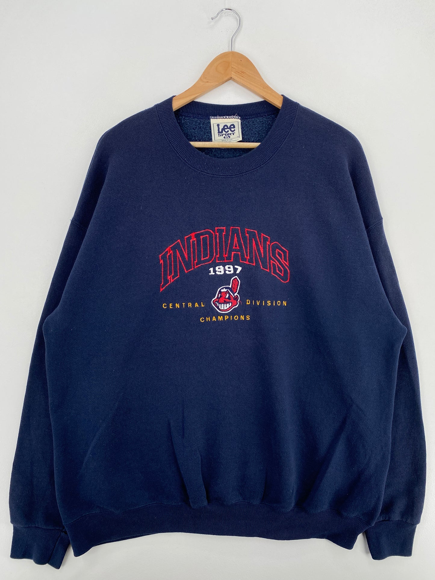 1997 CLEVELAND INDIANS Made in USA Size XL Vintage MLB Sweat-Shirt / A6395