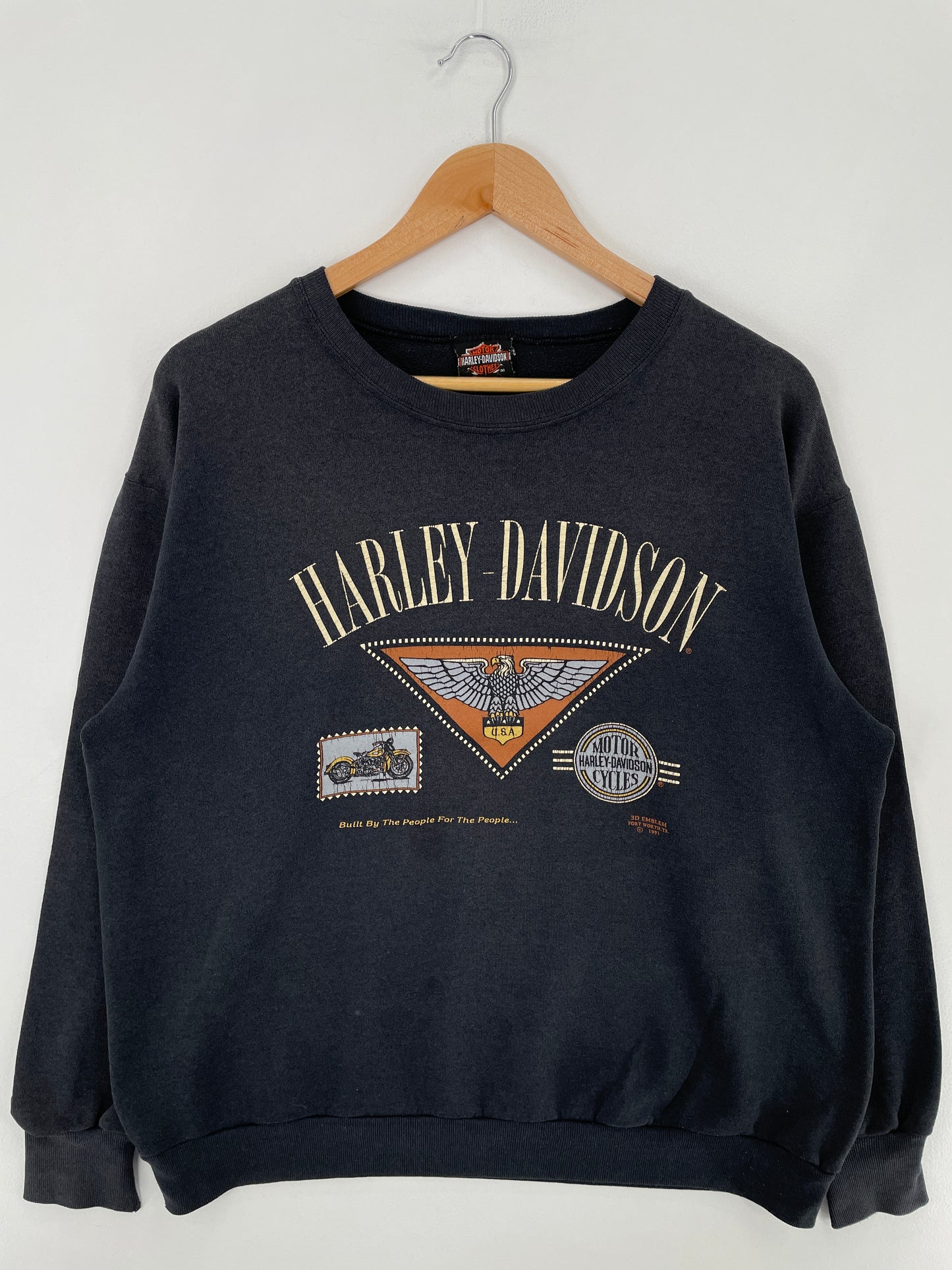 1991 HARLEY DAVIDSON Made in USA Size L Vintage Sweat-Shirt / E3186S
