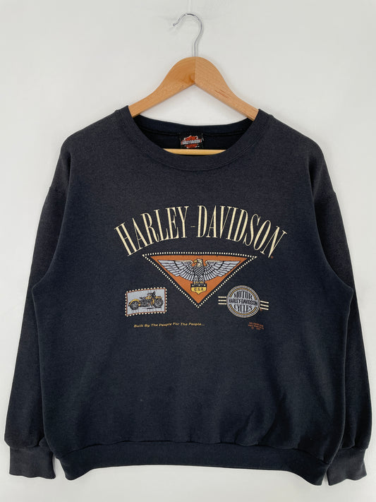 1991 HARLEY DAVIDSON Made in USA Size L Vintage Sweat-Shirt / E3186S