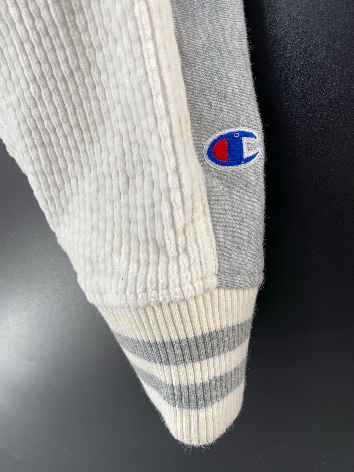 00' CHAMPION Size Ladies L Vintage Corduroy Hoodie Sweat-Shirt / K7979