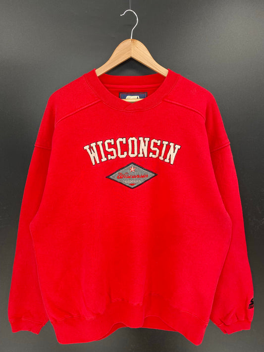 90’s STARTER x WISCONSIN Size L Vintage College Sweat-Shirt/ K7790