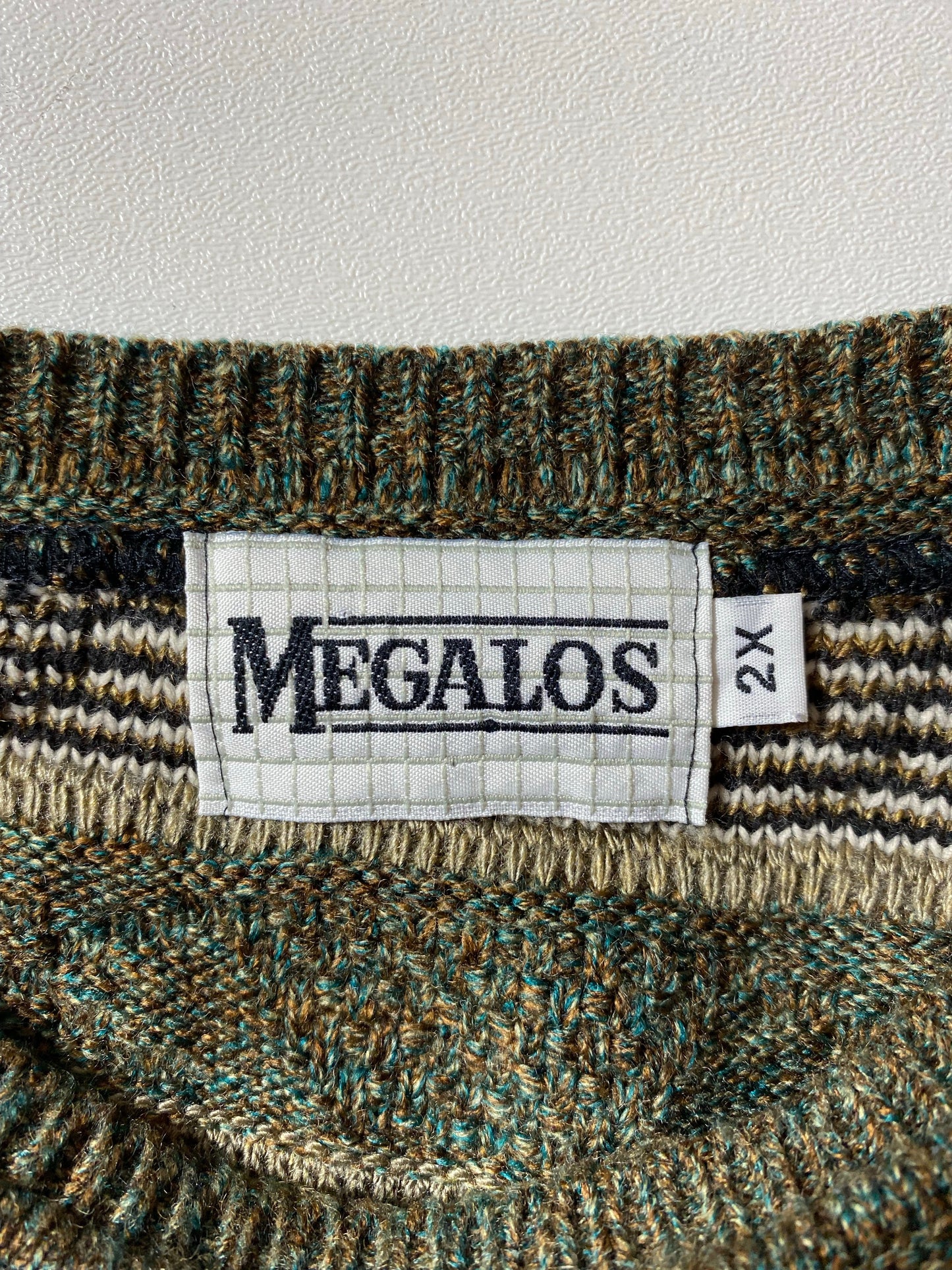 Vintage 3D COOGI- Style Made in USA Size XXL Knit Sweater / A9883