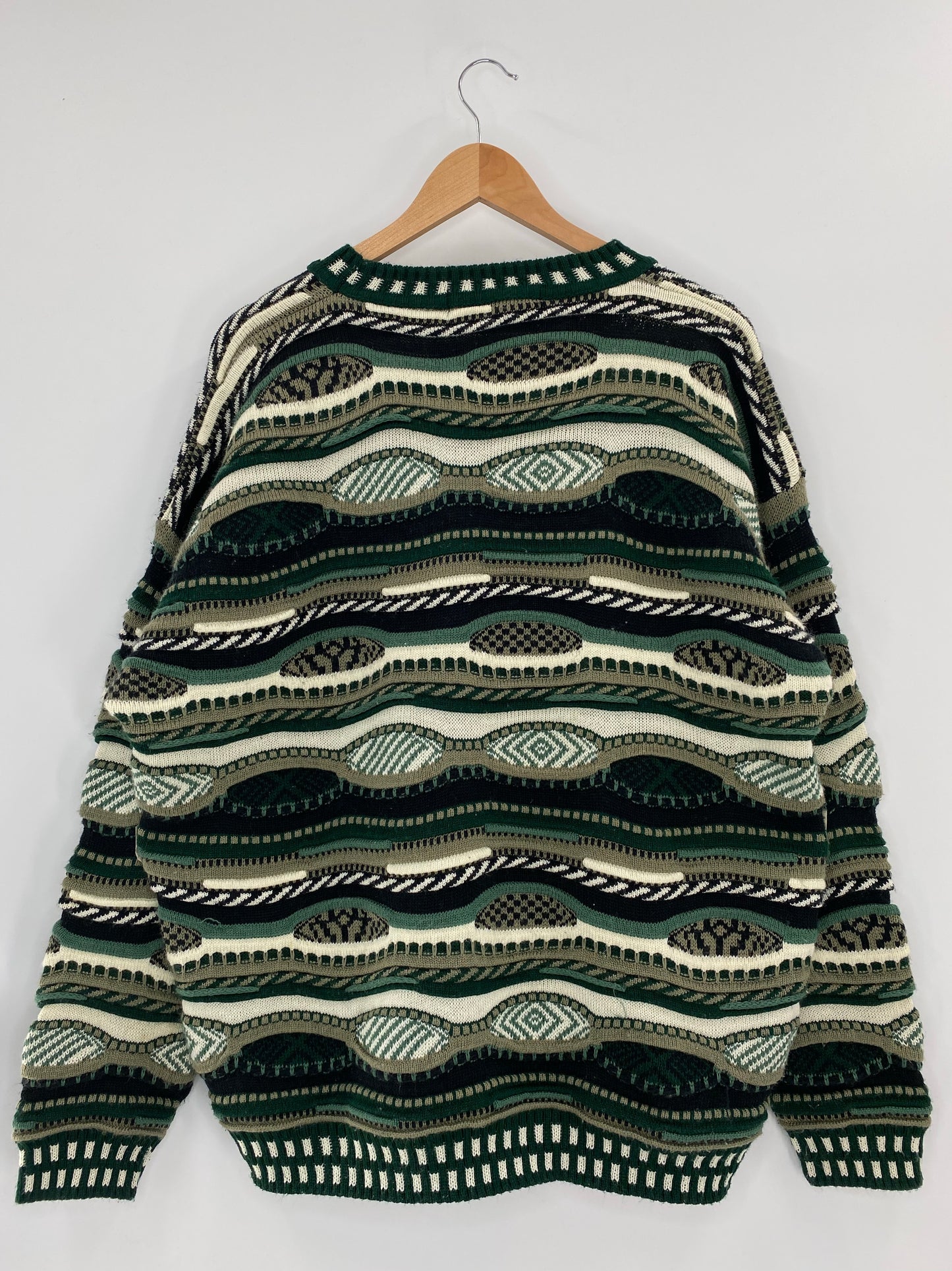 Vintage 3D COOGI- Style Made in USA Size XL Knit Sweater / K4211