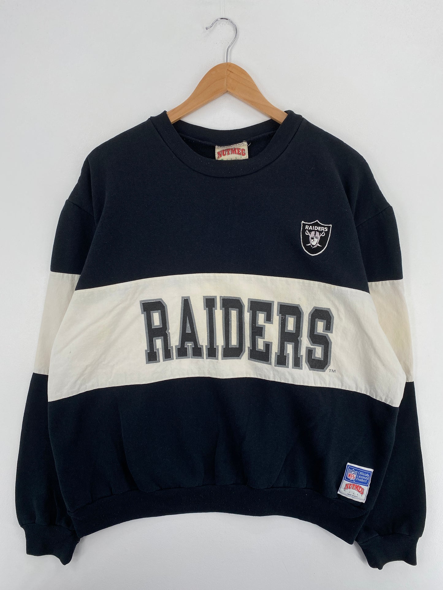 90's RAIDERS Made in USA Size XL Vintage NFL Sweat-Shirt / A6238