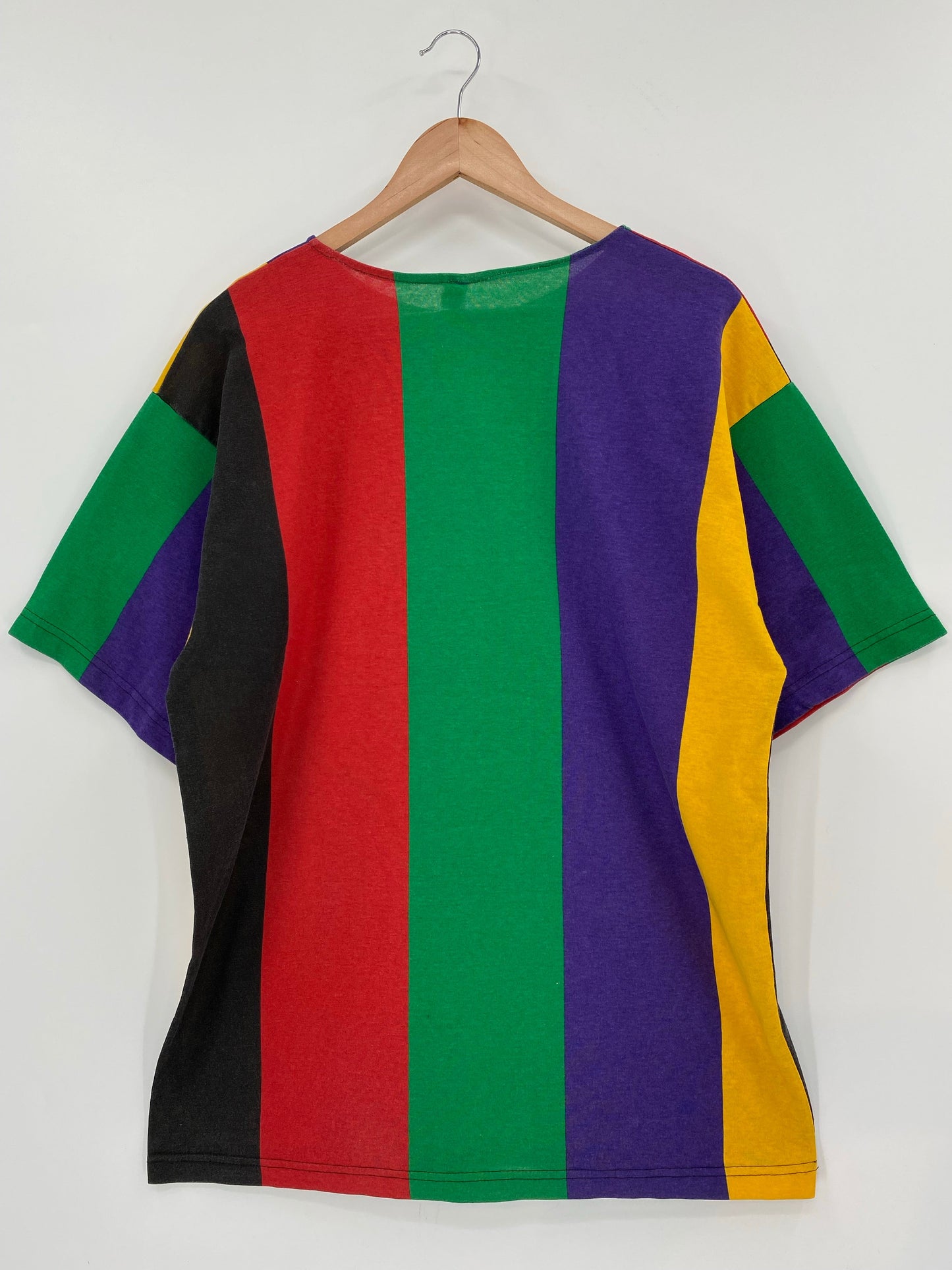 90’s RAINBOW STRIPED Made in USA Size L Vintage T-Shirt / A7318