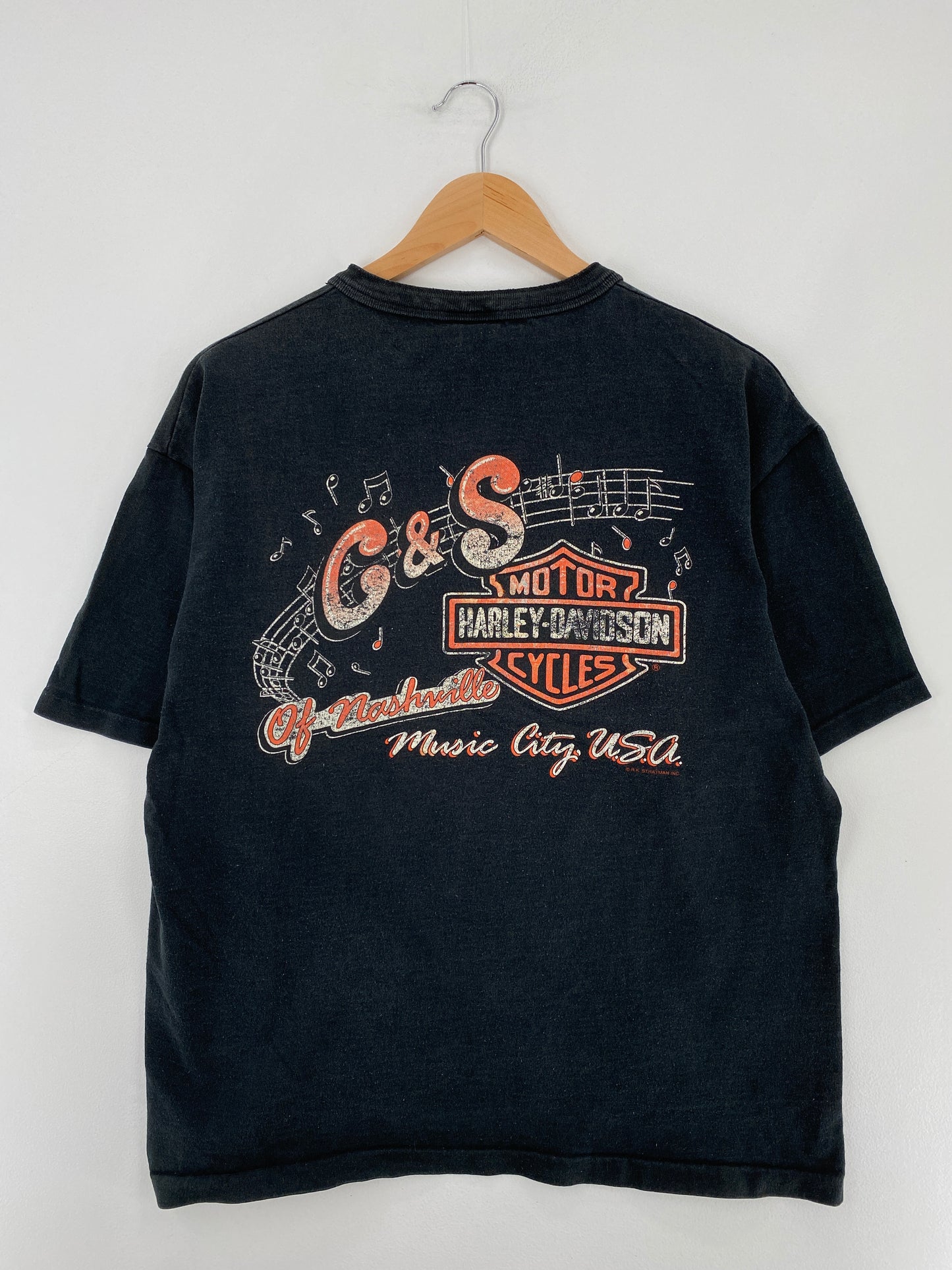 1995 HARLEY DAVIDSON Made in USA Size L Vintage T-Shirt / E2790T