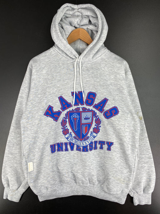 00' KANSAS UNIVERSITY Size XL Vintage College Hoodie Sweat-Shirt / A4019