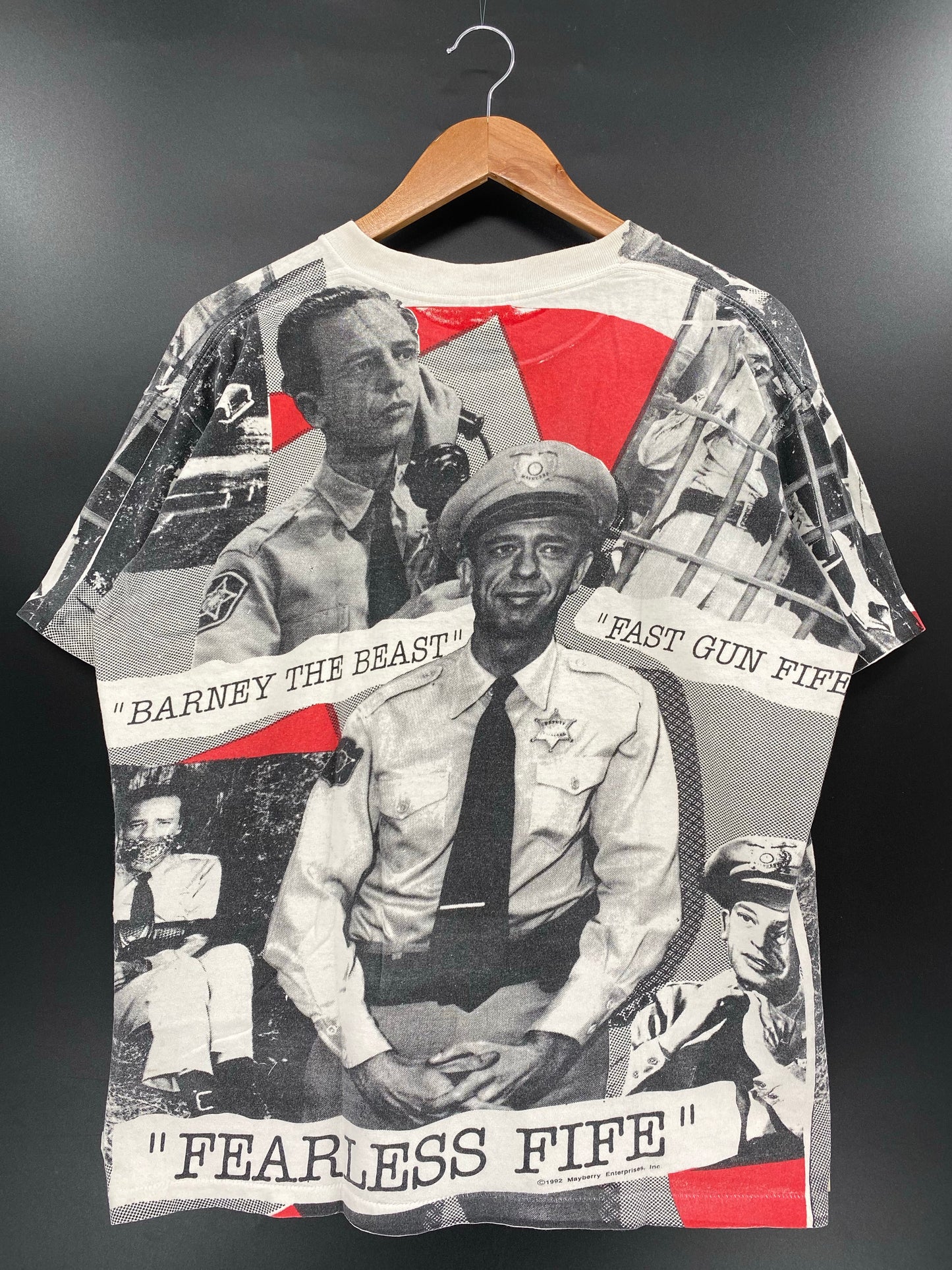 1992 BARNEY FIFE Made in USA Size L Vintage T-Shirt / K4591
