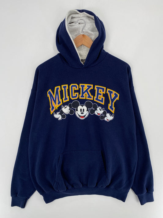.90's DISNEY MICKEY Made in USA Size XL Vintage Hoodie Sweat-shirt / E3363S