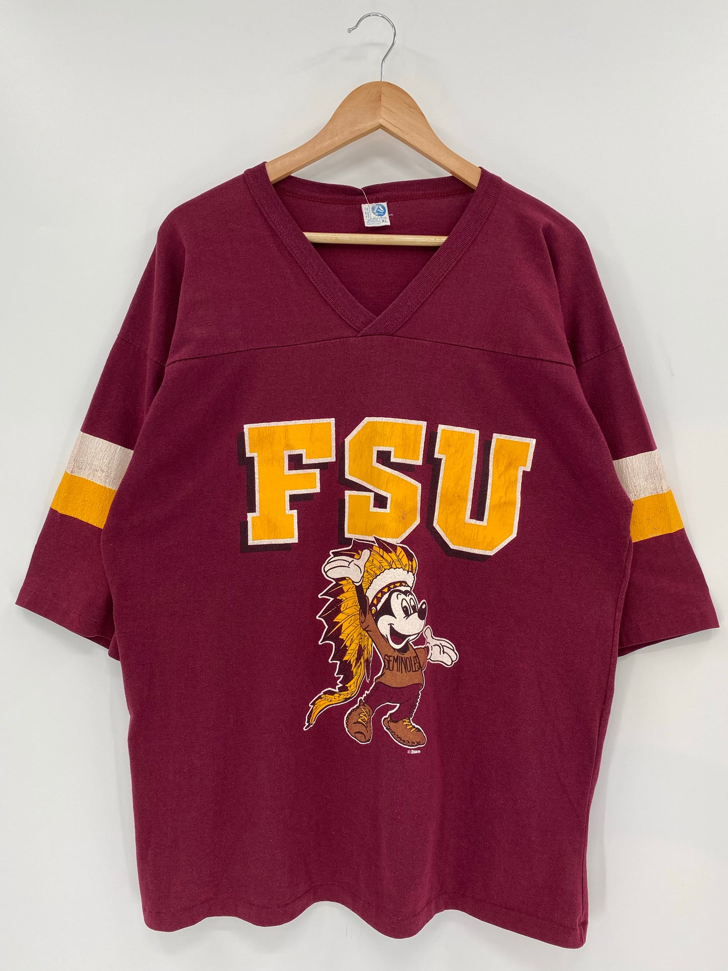 .80’s MICKEY x FSU Made in USA Size XL Vintage T-Shirt / K6370