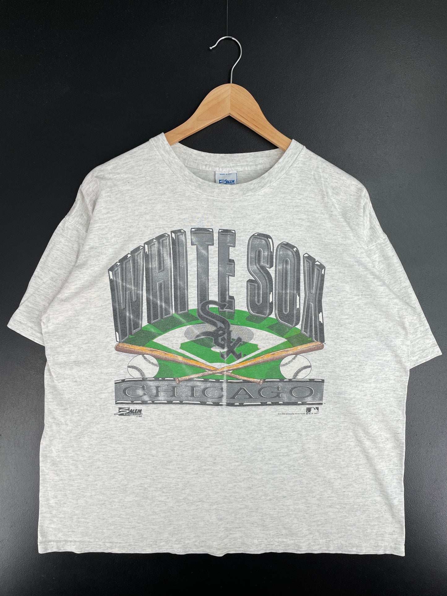 1991 SALEM x CHICAGO WHITE SOX Made in USA Size XL Vintage MLB T-Shirt / E2420T