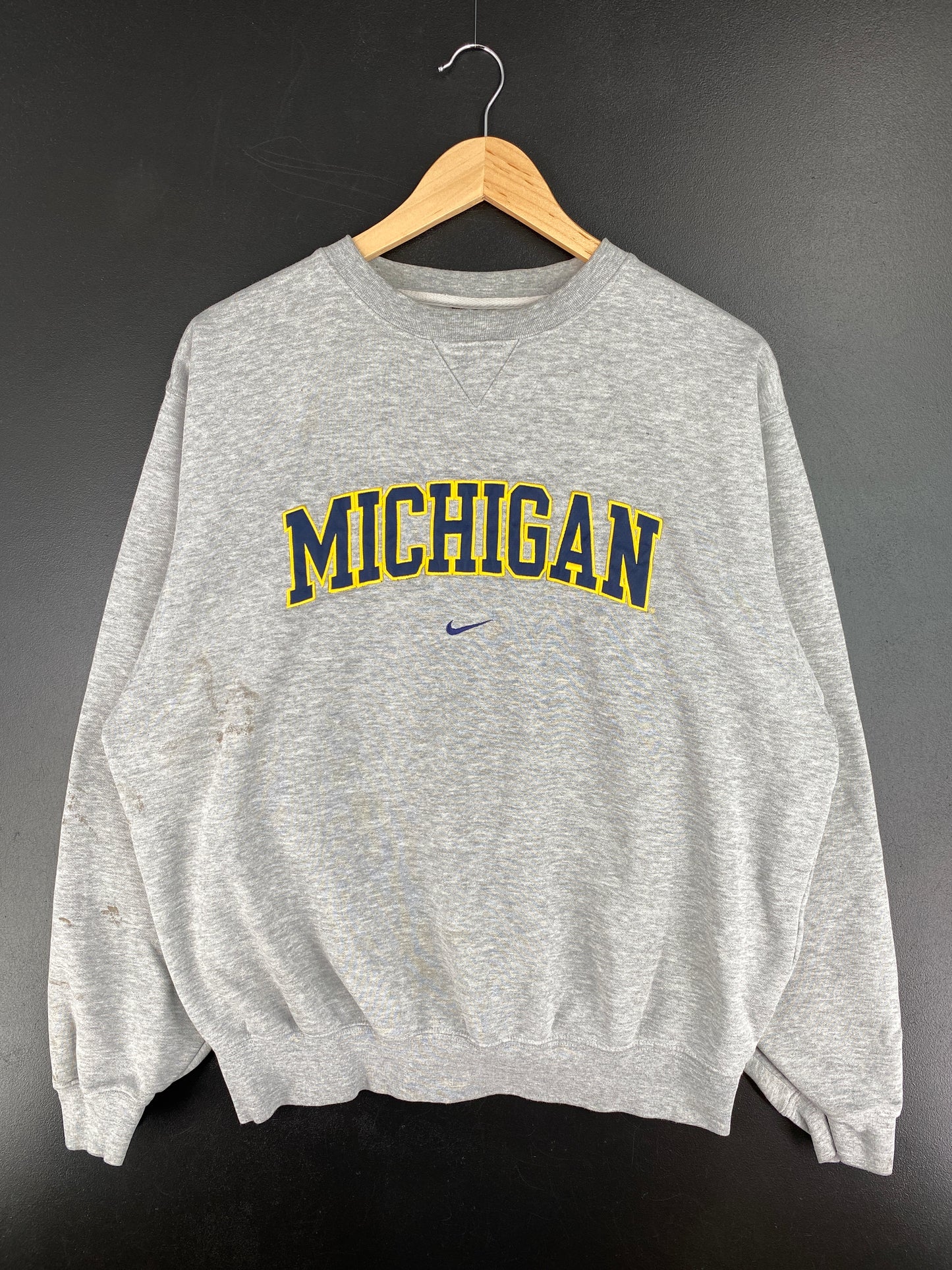 00' NIKE UNIVERSITY OF MICHIGAN Size M Vintage College Sweat-Shirt / A4015